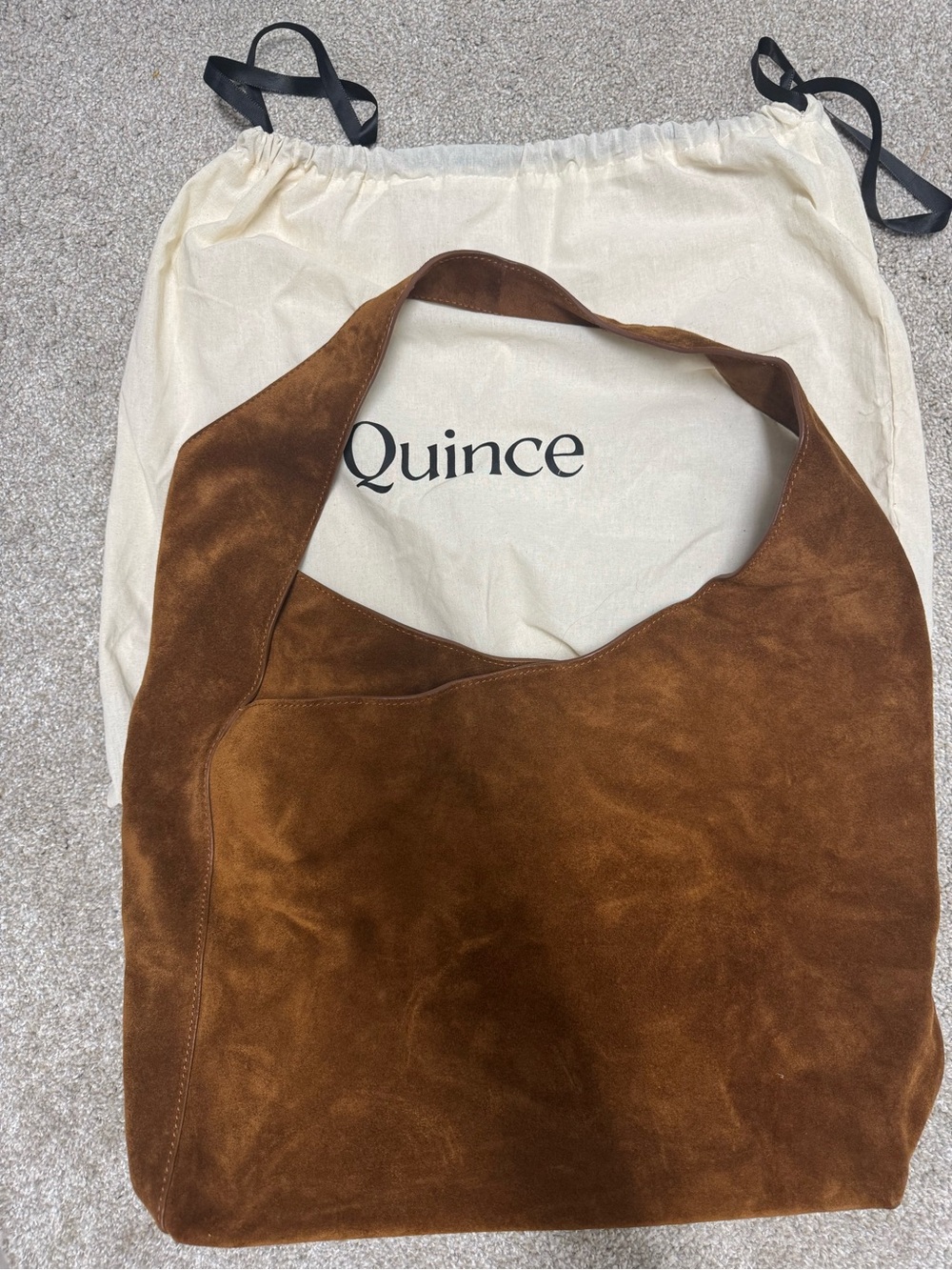 Suede Shoulder Bag - Brown - Picture 4 of 9